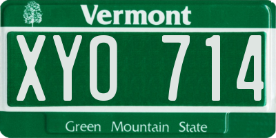 VT license plate XYO714