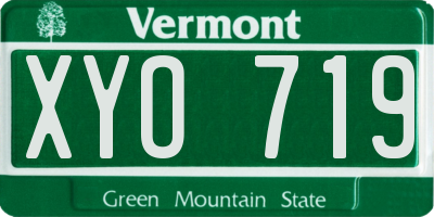 VT license plate XYO719