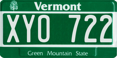 VT license plate XYO722