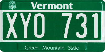 VT license plate XYO731