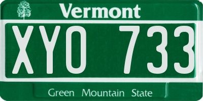 VT license plate XYO733