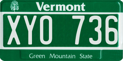 VT license plate XYO736