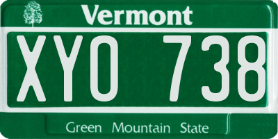 VT license plate XYO738