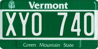 VT license plate XYO740