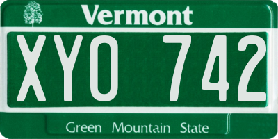 VT license plate XYO742
