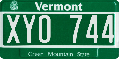 VT license plate XYO744