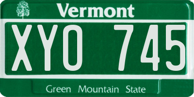 VT license plate XYO745