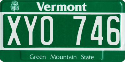 VT license plate XYO746