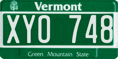 VT license plate XYO748