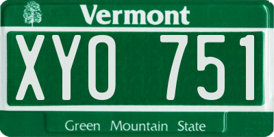 VT license plate XYO751