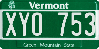 VT license plate XYO753