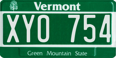 VT license plate XYO754