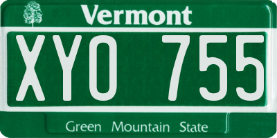 VT license plate XYO755