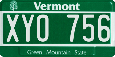 VT license plate XYO756