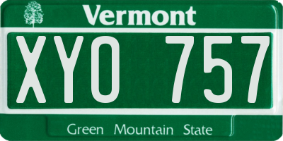 VT license plate XYO757