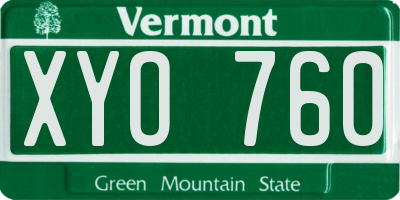 VT license plate XYO760