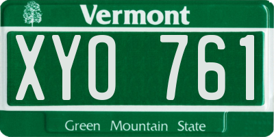VT license plate XYO761
