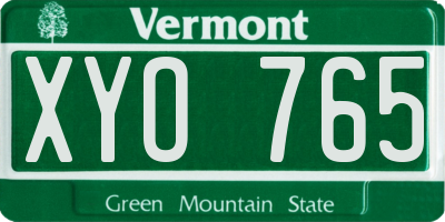VT license plate XYO765