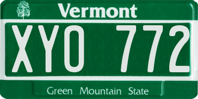 VT license plate XYO772