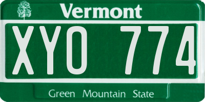 VT license plate XYO774