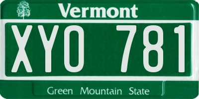VT license plate XYO781