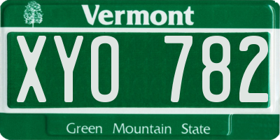 VT license plate XYO782