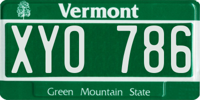 VT license plate XYO786