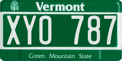 VT license plate XYO787