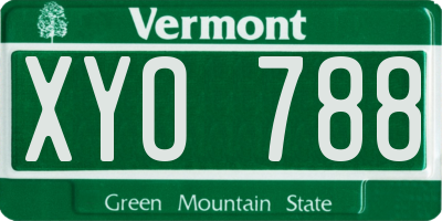 VT license plate XYO788