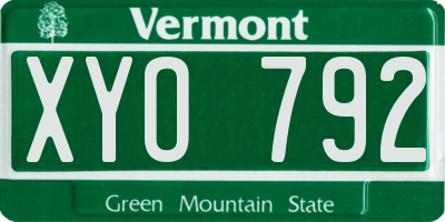 VT license plate XYO792