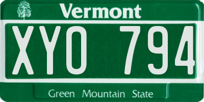 VT license plate XYO794