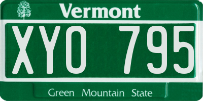 VT license plate XYO795