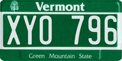 VT license plate XYO796