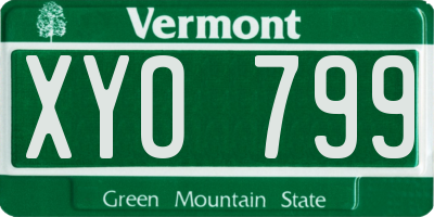 VT license plate XYO799