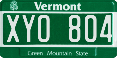 VT license plate XYO804