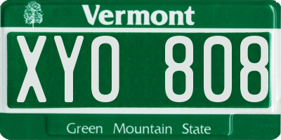 VT license plate XYO808