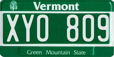 VT license plate XYO809