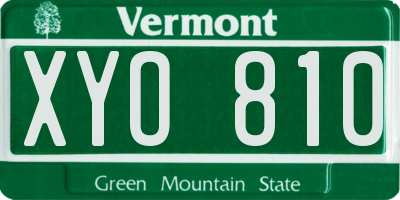 VT license plate XYO810
