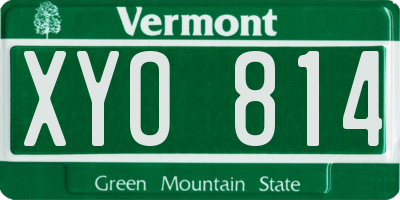 VT license plate XYO814