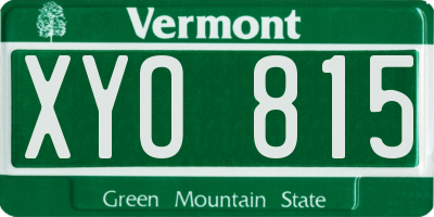 VT license plate XYO815