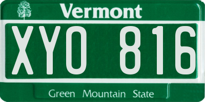 VT license plate XYO816