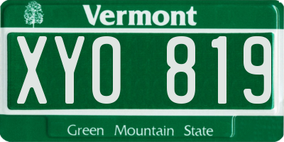 VT license plate XYO819