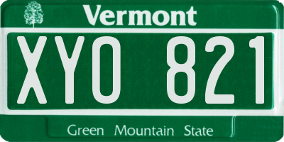 VT license plate XYO821