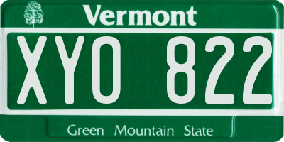 VT license plate XYO822