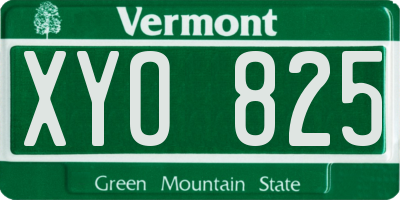 VT license plate XYO825