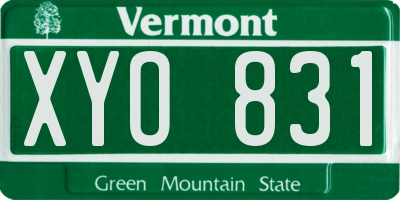 VT license plate XYO831