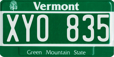 VT license plate XYO835