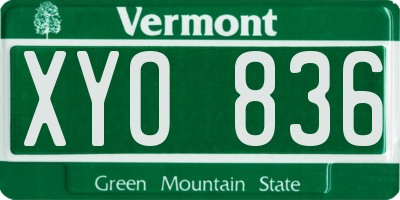 VT license plate XYO836