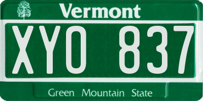 VT license plate XYO837