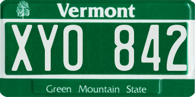 VT license plate XYO842